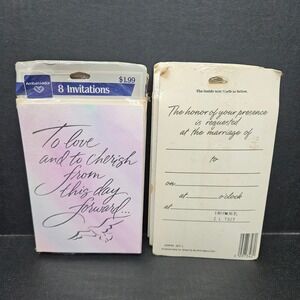 Ambassador Wedding Invitations Bulk Lot 6 Packs Purple Watercolor Dove Vintage